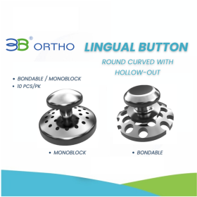 LINGUAL BUTTON -ROUND CURVED WITH  HOLLOW-OUT