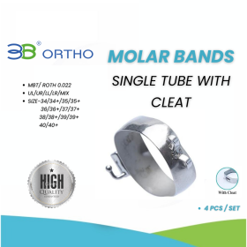 MOLAR BANDS -SINGLE TUBE WITH CLEAT- 4 PCS