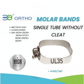 MOLAR BANDS- SINGLE TUBE WITHOUT CLEAT -4PCS