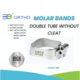 MOLAR BANDS- DOUBLE TUBE WITHOUT CLEAT -4PCS