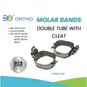 MOLAR BANDS -DOUBLE TUBE WITH CLEAT -4PCS