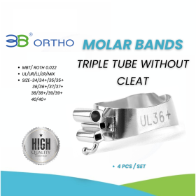 MOLAR BANDS- TRIPLE TUBE WITHOUT CLEAT- 4PCS