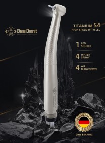 BEEDENT S4 HANDPIECE GERMAN BEARING TITANIUM-  WITH LED